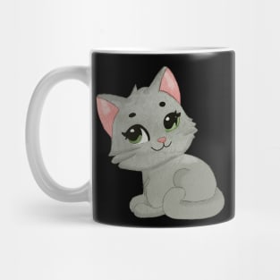 Grey cat with green eyes Mug